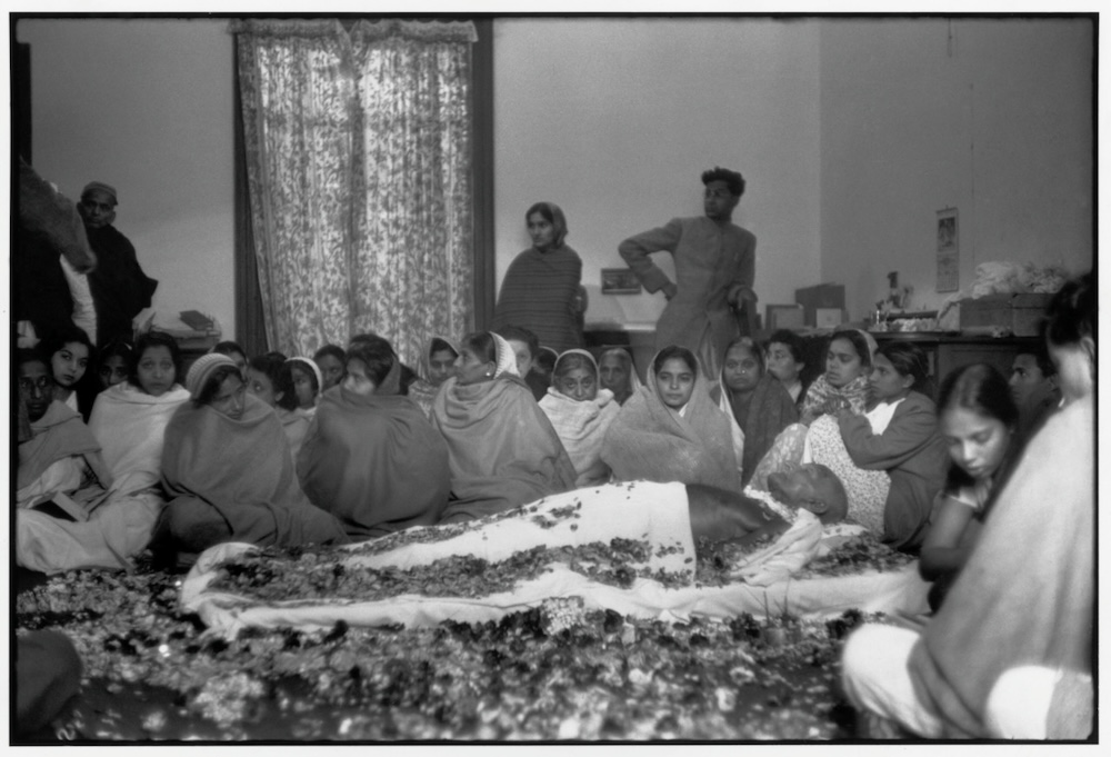 One of the pictures Henri Cartier-Bresson took of Bapu's body lying in state.